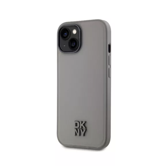 DKNY leather stack logo Magsafe - iPhone 15 tok - szürke