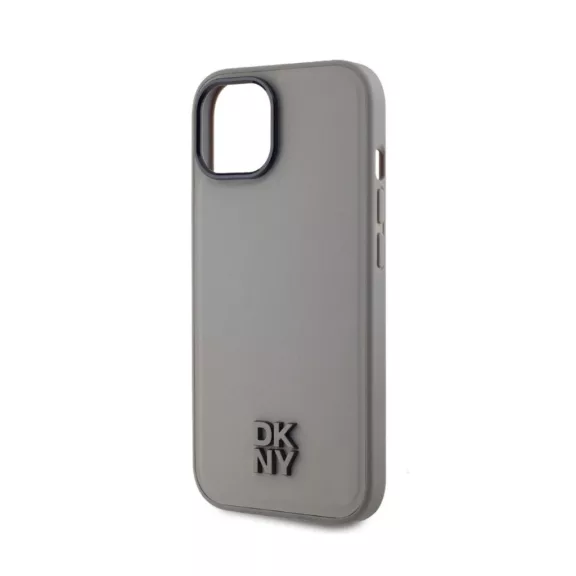 DKNY leather stack logo Magsafe - iPhone 15 tok - szürke