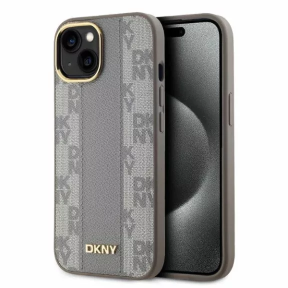 DKNY checkered mono pattern MagSafe - iPhone 15 tok - bézs
