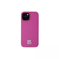   DKNY leather pattern metal logo MagSafe - iPhone 15 tok - rózsaszín
