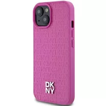   DKNY leather pattern metal logo MagSafe - iPhone 15 tok - rózsaszín