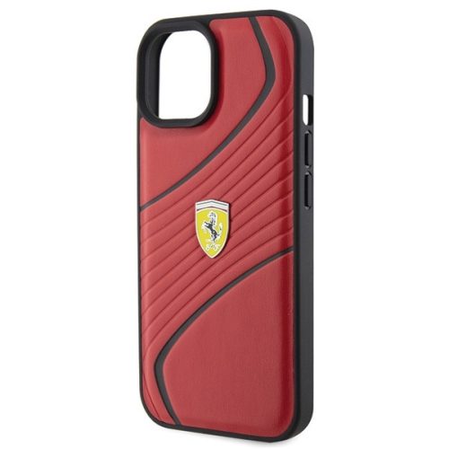 Ferrari Twist Metal Logo - iPhone 15 Tok - Piros