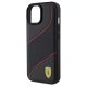 Ferrari Perforated Waves Metal Logo - iPhone 15 Tok - Fekete