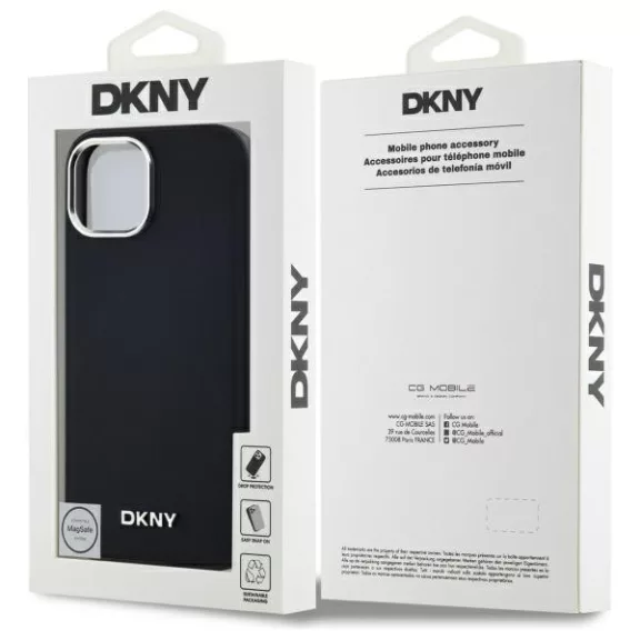 DKNY plain logo MagSafe - iPhone 15 tok - fekete