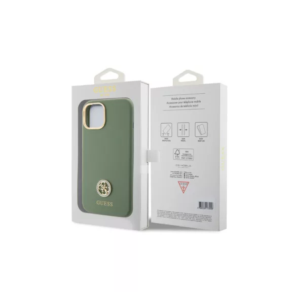 Guess 4G strass - iPhone 15 tok - khaki zöld