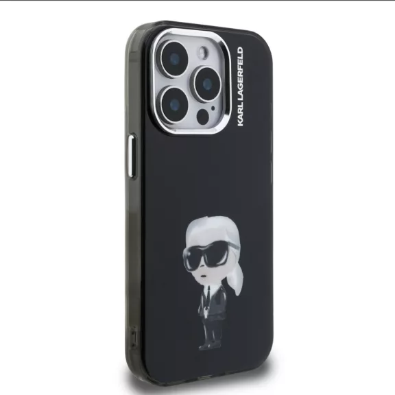 Karl Lagerfeld Aquarelle Karl - iPhone 15 Pro tok - Fekete