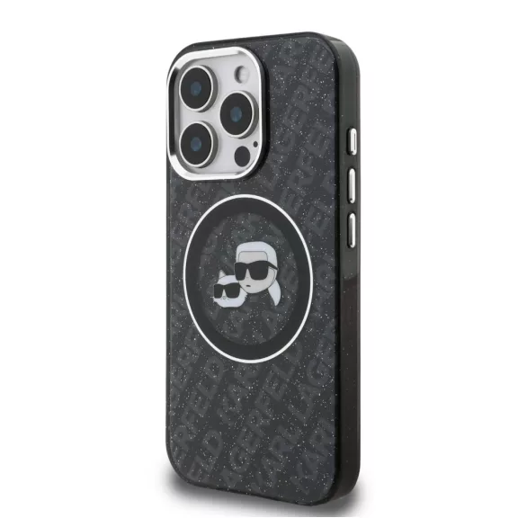 Karl Lagerfeld K&CH Heads MagSafe - iPhone 15 Pro tok - Fekete