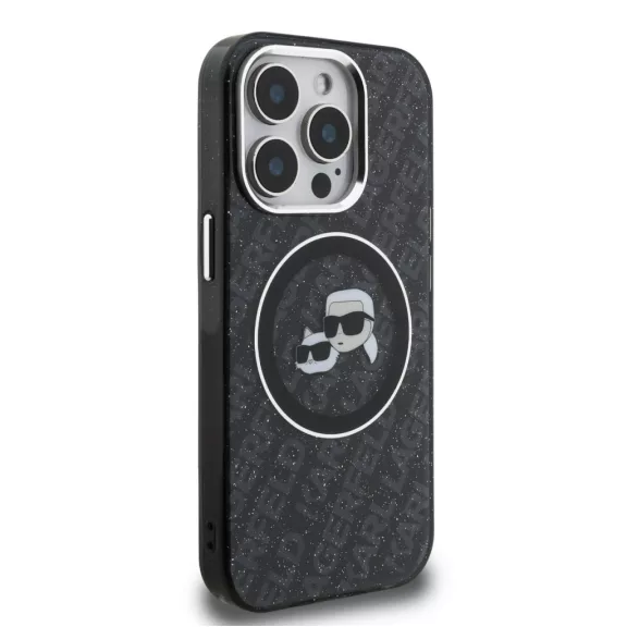 Karl Lagerfeld K&CH Heads MagSafe - iPhone 15 Pro tok - Fekete