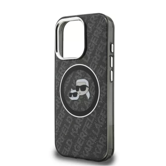 Karl Lagerfeld K&CH Heads MagSafe - iPhone 15 Pro tok - Fekete