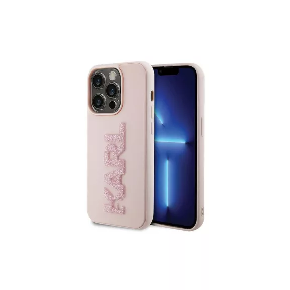Karl Lagerfeld Karl logo - iPhone 15 Pro tok - rózsaszín 