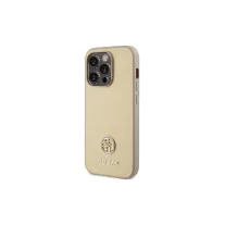 Guess 4G metal logo strass - iPhone 15 Pro tok - arany 