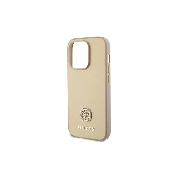 Guess 4G metal logo strass - iPhone 15 Pro tok - arany 