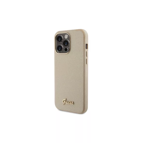 Guess glitter glossy script - iPhone 15 Pro tok - arany