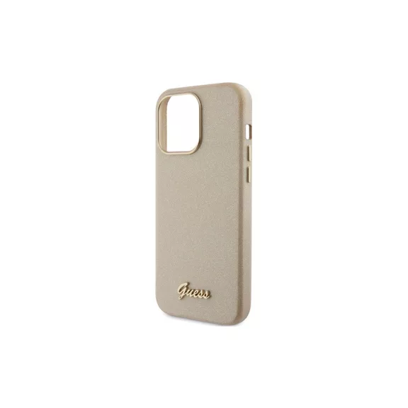 Guess glitter glossy script - iPhone 15 Pro tok - arany