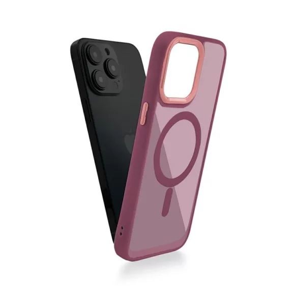 MAGMAT MagSafe szilikon tok iPhone 15 Pro - Burgundi