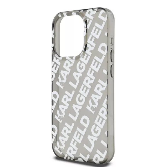 Karl Lagerfeld electroplated repeated logo - iPhone 15 Pro tok - ezüst 