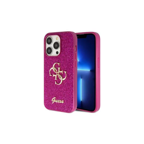 Guess glitter script big 4g - iPhone 15 Pro tok - lila