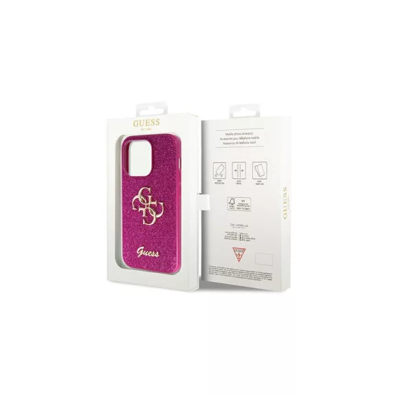 Guess glitter script big 4g - iPhone 15 Pro tok - lila