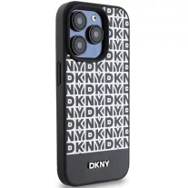   DKNY printed pattern metal logo MagSafe - iPhone 15 Pro tok - fekete