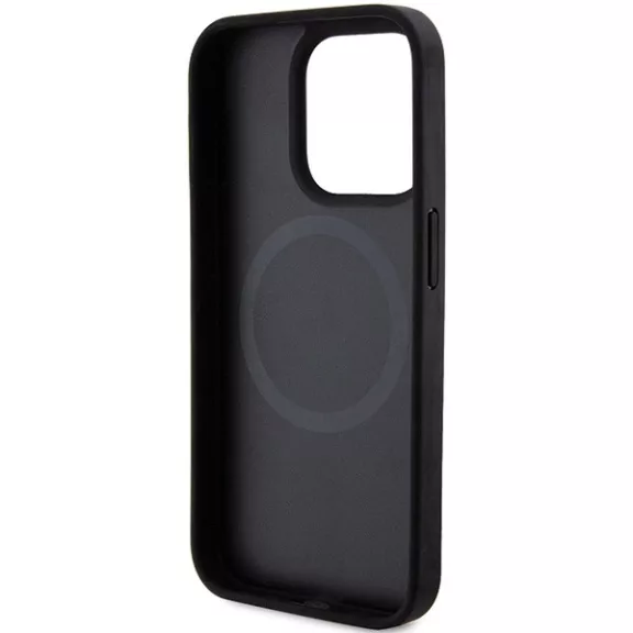 DKNY printed pattern metal logo MagSafe - iPhone 15 Pro tok - fekete