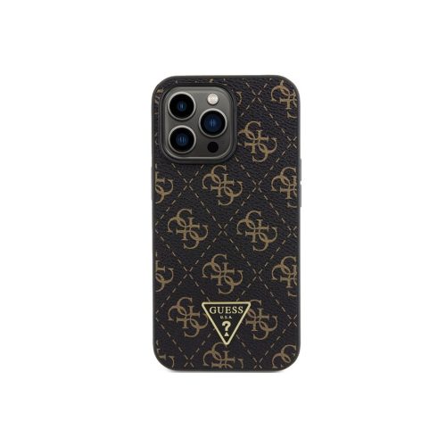 Guess 4G Triangle Metal Logo - iPhone 15 Pro tok - Fekete