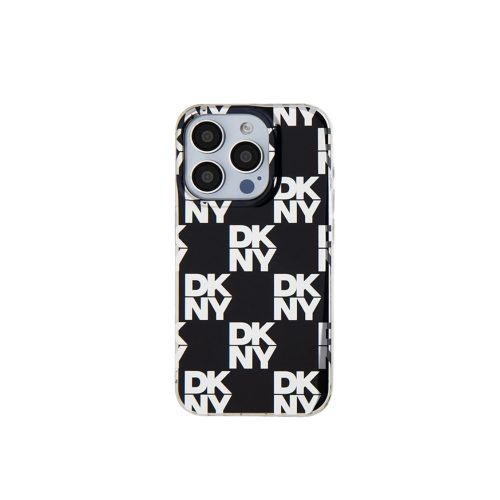 DKNY IML Checkered Mono Pattern - iPhone 15 Pro tok - Fekete