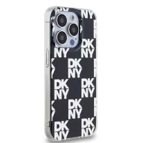DKNY checkered mono pattern - iPhone 15 Pro tok - fekete