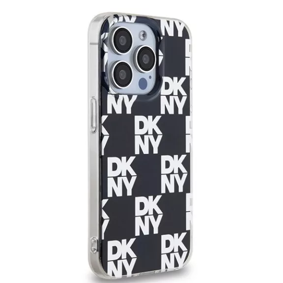 DKNY checkered mono pattern - iPhone 15 Pro tok - fekete