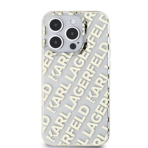 Karl Lagerfeld electroplated repeated logo - iPhone 15 Pro tok - arany 