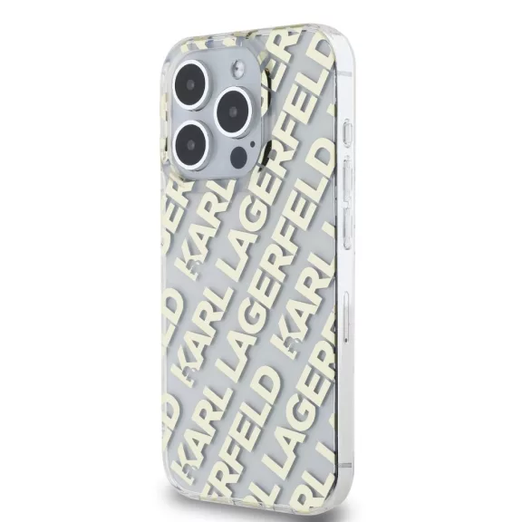 Karl Lagerfeld electroplated repeated logo - iPhone 15 Pro tok - arany 