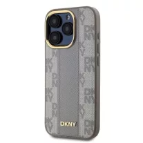   DKNY leather checkered mono pattern Magsafe - iPhone 15 Pro tok - bézs