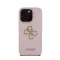 Guess Grained 4G Metal Logo iPhone 15 Pro tok - Rózsaszín