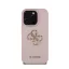 Guess Grained 4G Metal Logo iPhone 15 Pro tok - Rózsaszín