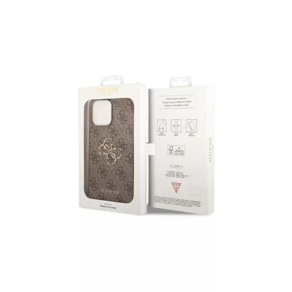 Guess 4G big metal logo - iPhone 15 Pro tok - barna 