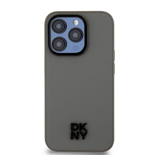 DKNY Leather Stack Logo Magsafe - iPhone 15 Pro tok - Szürke