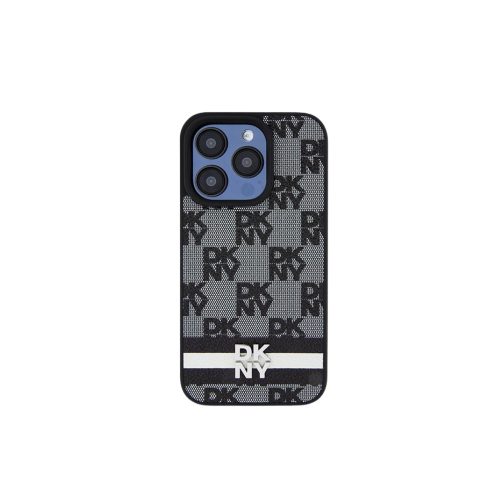 DKNY Checkered Mono Pattern MagSafe - iPhone 15 tok - Fekete