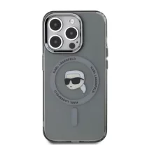   Karl Lagerfeld Karl Head Metal Frame MagSafe - iPhone 15 Pro tok - Fekete