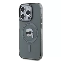   Karl Lagerfeld Karl Head Metal Frame MagSafe - iPhone 15 Pro tok - Fekete