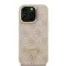 Guess 4G Strass Triangle Logo Stand Camera Frame MagSafe - iPhone 15 Pro tok - Rózsaszín