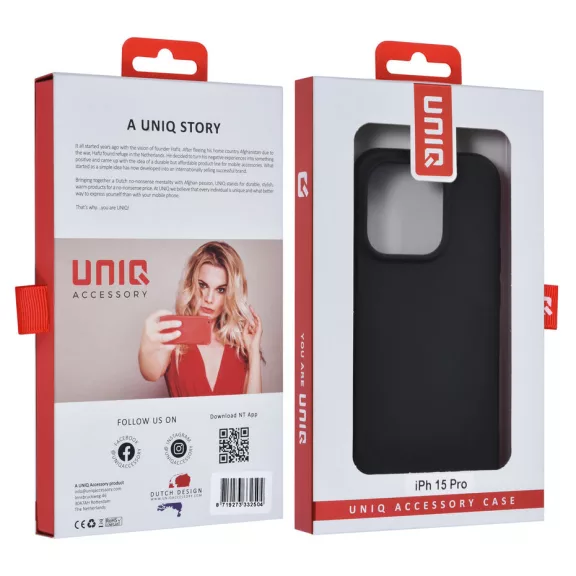 UNIQ Accessory szilikon - iPhone 15 Pro tok - Fekete
