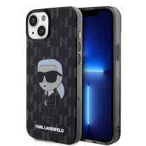 Karl Lagerfeld ikonik monogram - iPhone 15 Plus tok - fekete