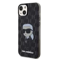 Karl Lagerfeld ikonik monogram - iPhone 15 Plus tok - fekete