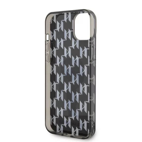 Karl Lagerfeld ikonik monogram - iPhone 15 Plus tok - fekete