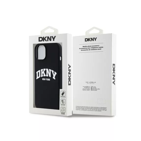 DKNY liquid silicone arch logo MagSafe - iPhone 15 Plus tok - fekete