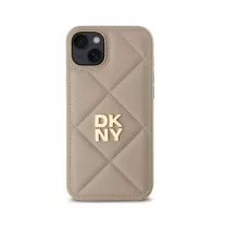 DKNY Quilted Stack Logo - iPhone 15 Plus  tok - Bézs