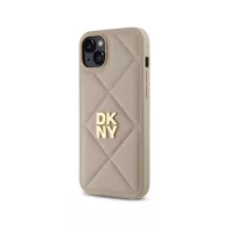 DKNY Quilted Stack Logo - iPhone 15 Plus  tok - Bézs