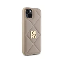 DKNY Quilted Stack Logo - iPhone 15 Plus  tok - Bézs