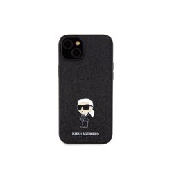   Karl Lagerfeld Ikonik Fixed Glitter - iPhone 15 Plus tok - Fekete