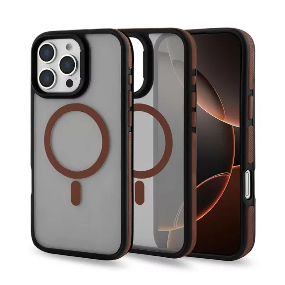 MAGARMOR MagSafe szilikon tok - iPhone 15 Pro Max - Barna