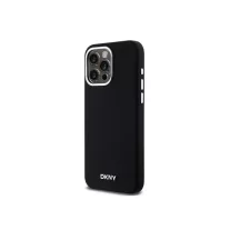   DKNY liquid silicone silver metal logo MagSafe - iPhone 15 Pro Max tok - fekete